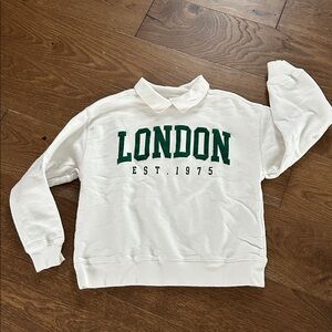 Zara Girls' Collared London Sweatshirt Size 9-10